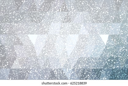 Light gray, silver vector christmas postcard low polygon background. Illustration consisting of triangles. Abstract triangular polygonal origami or crystal design of New Year celebration.