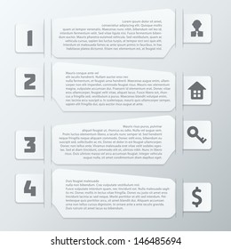 Light Gray Steps Infographics Elements. Vector illustration.