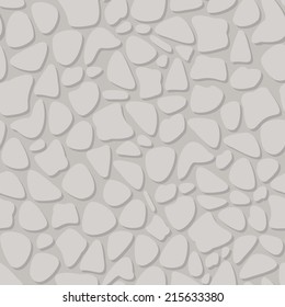 Light Gray Stone Wall Geometric Seamless Pattern. Dotted Structure with Shadow on Gray White Vector Seamless Background.