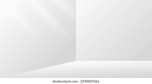 Light Gray Studio Background With Sunlight. Minimalist. Vector Illustration. Abstract Business Wallpaper. Wall Backdrop