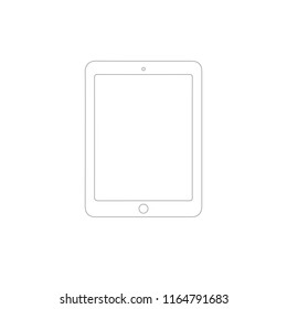 light gray Tablet outline vector illustration screen web element computer on white background