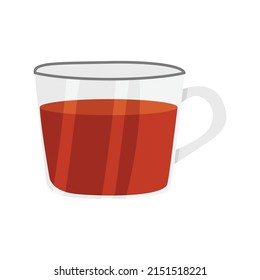 light gray tea cup vector illustration isolated on white background. cute design for t shirt print..