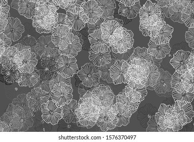 Light Gray vector abstract backdrop with leaves. Illustration with colorful abstract doodle flowers. Brand new design for your business.