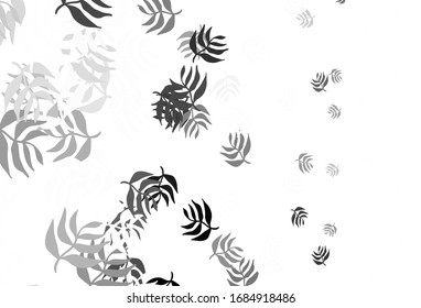 Light Gray vector abstract backdrop with leaves. Colorful illustration in doodle style with leaves. Doodle design for your web site.