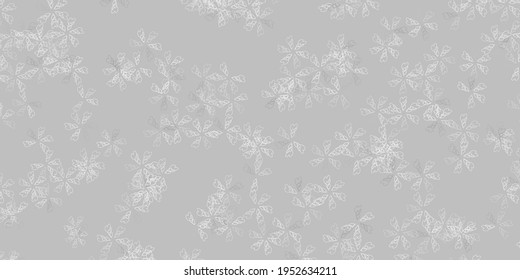 Light gray vector abstract backdrop with leaves. Shining colored illustration with leaves in doodle style. Brand new business design.