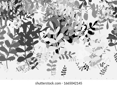 Light Gray vector abstract background with leaves. Shining colored illustration with leaves in doodle style. Hand painted design for web, wrapping.