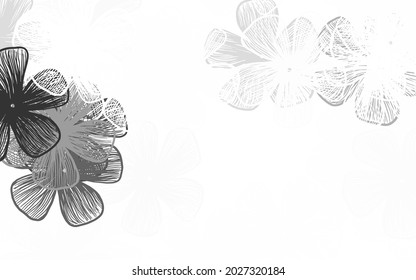 Light Gray vector abstract background with flowers An elegant bright illustration with flowers. Textured pattern for websites, banners.