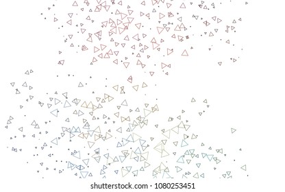 Light Gray vector abstract colorful background, which consist of triangles. Pattern with colored triangles on white background.