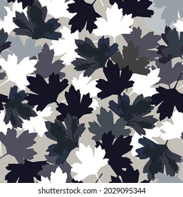 Light gray vector abstract design with leaves. Bright monochrome botanical illustrations seamless pattern. Modern autumn doodles design for your website, print on fabric, wallpaper, paper.