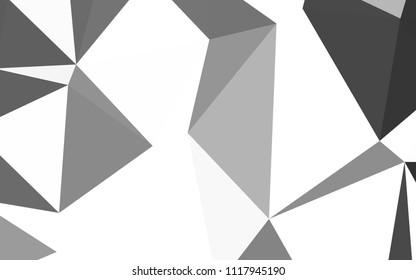 Light Gray vector abstract mosaic background. Shining polygonal illustration, which consist of triangles. A new texture for your web site.