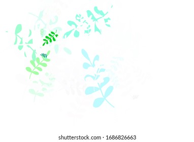Light Gray vector abstract pattern with leaves. Doodle illustration of leaves in Origami style with gradient. New template for your design.