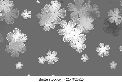 Light Gray vector abstract pattern with flowers. An elegant bright illustration with flowers. Brand new style for your business design.