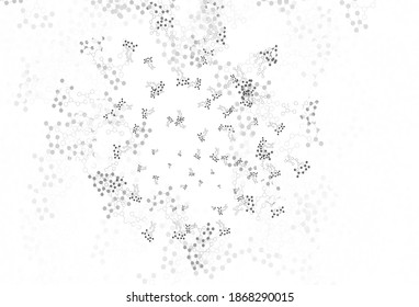 Light Gray vector backdrop with artificial intelligence data. Colored AI structure with gradient lines and dots. Design for depiction of cyber innovations.