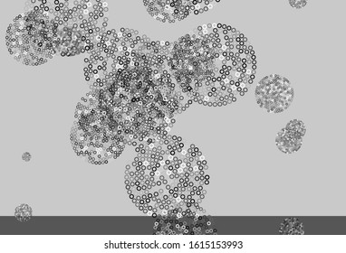 Light Gray vector backdrop with dots. Blurred bubbles on abstract background with colorful gradient. Pattern for futuristic ad, booklets.
