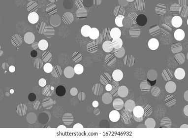 Light Gray vector backdrop with dots. Blurred decorative design in abstract style with bubbles. Pattern for ads, leaflets.