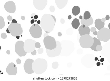 Light Gray vector backdrop with dots. Glitter abstract illustration with blurred drops of rain. Pattern for textures of wallpapers.