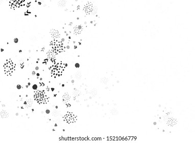 Light Gray vector backdrop with memphis shapes. Colorful chaotic forms with gradient in modern style. Background for a cell phone.