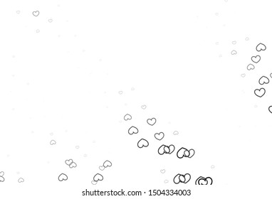 Light Gray vector backdrop with sweet hearts. Decorative shining illustration with hearts on abstract template. Design for ad, poster, banner of Valentine Day.