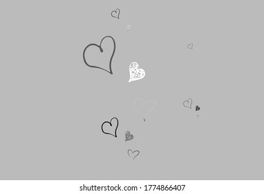 Light Gray vector backdrop with sweet hearts. Smart illustration with gradient hearts in valentine style. Pattern for valentine's ad, booklets.