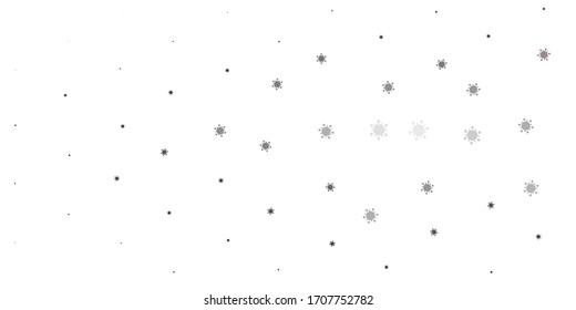 Light gray vector backdrop with virus symbols. Simple design in abstract style with infection forms. Simple drawing against danger fever.