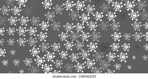 Light Gray vector backdrop with virus symbols. Simple design in abstract style with infection forms. Design for biohazard warning.