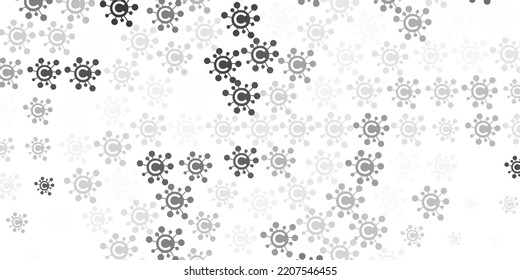 Light Gray vector backdrop with virus symbols. Simple design in abstract style with infection forms. Design for biohazard warning.