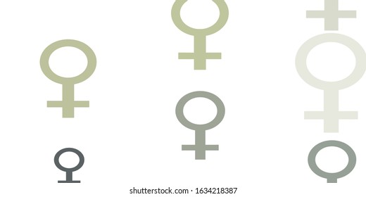 Light Gray vector backdrop with woman's power symbols. Simple design in abstract style with women’s rights activism. New side for your design.
