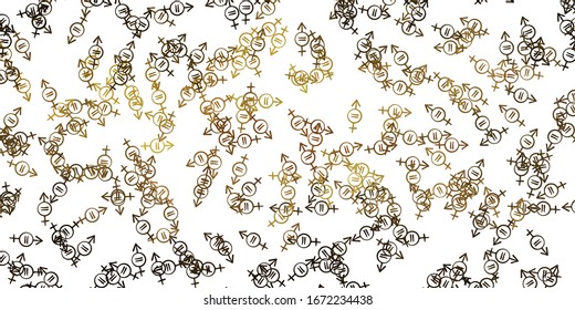 Light Gray vector backdrop with woman's power symbols. Simple design in abstract style with women’s rights activism. Elegant design for wallpapers.
