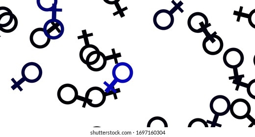 Light Gray vector backdrop with woman's power symbols. Abstract illustration with a depiction of women's power. Simple design for your web site.