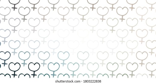 Light Gray vector backdrop with woman's power symbols. Abstract illustration with a depiction of women's power. Simple design for your web site.