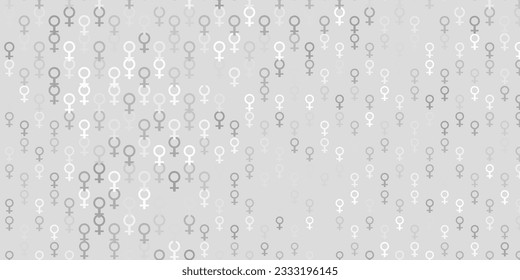 Light Gray vector backdrop with women power symbols. Abstract illustration with a depiction of women power. Background for International Women Day.