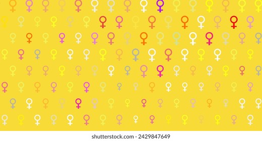 Light Gray vector backdrop with women power symbols. Colorful illustration with gradient feminism shapes. Elegant design for wallpapers.