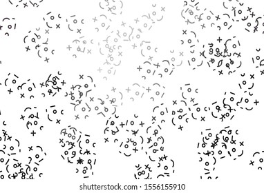 Light Gray vector background with arithmetic signs. Illustration with Numeral symbols on abstract template. Best design a poster, banner of a math college.