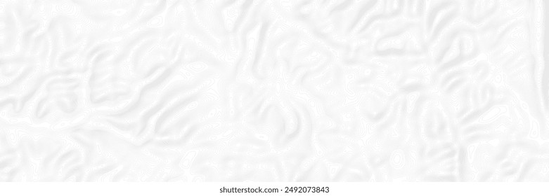 Light gray vector background, banner. Imitation of a geographical map, contour lines.