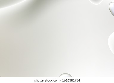 Light Gray vector background with bent lines. A sample with blurred bubble shapes. The elegant pattern for brand book.