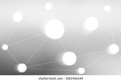 Light Gray vector background with bubbles, lines. Abstract illustration with colorful discs and triangles. Pattern can be used for futuristic ad, booklets.
