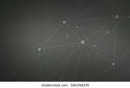 Light Gray vector background with bubbles, lines. Decorative design in abstract style with triangle structure. Pattern can be used as texture of wallpapers.