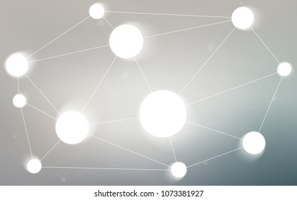 Light Gray vector background with bubbles, lines. Decorative design in abstract style with triangle structure. Completely new template for your brand book.