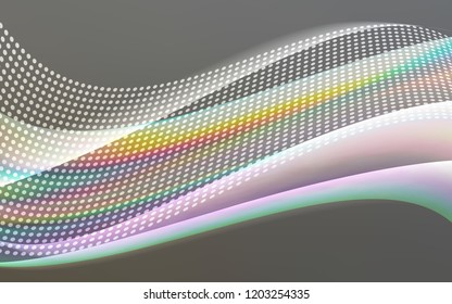 Light Gray vector background with bubbles, lines. Glitter abstract illustration with connection of triangle structure. Template for business cards, websites.
