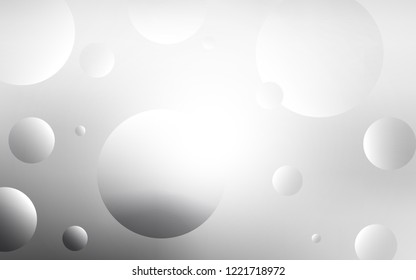 Light Gray vector background with bubbles. Beautiful colored illustration with blurred circles in nature style. Pattern can be used for ads, leaflets.
