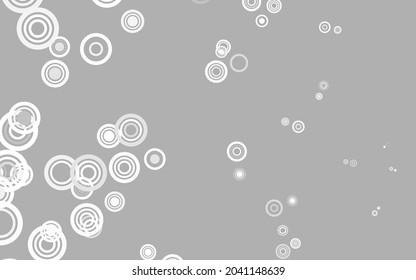 Light Gray vector background with bubbles. Illustration with set of shining colorful abstract circles. Pattern for futuristic ad, booklets.