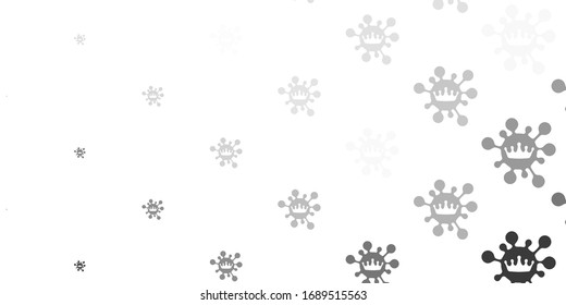 Light gray vector background with covid-19 symbols. Colorful  gradient illness symbols in simple abstract style. Simple design against epidemic information.