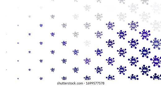 Light gray vector background with covid-19 symbols. Smart illustration with covid signs in decorative style. Design for biohazard warning.