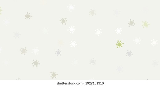 Fondo vectorial gris claro con símbolos covid-19. Ilustración abstracta colorida con formas médicas degradadas. Mejor diseño para eventos de cuarentena.