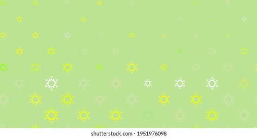Fondo vectorial gris claro con símbolos covid-19. Diseño simple en estilo abstracto con formas de infección. Mejor diseño para eventos de cuarentena.