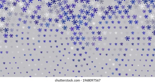 Light Gray vector background with covid-19 symbols. Simple design in abstract style with infection forms. Wallpaper for health protection.
