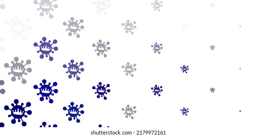 Light gray vector background with covid-19 symbols. Abstract illustration with biological gradient shapes. Simple drawing against danger fever.