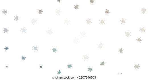 Light gray vector background with covid-19 symbols. Abstract illustration with biological gradient shapes. Simple design against epidemic information.