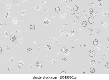 Light Gray vector background with cuisine gourmet. Decorative illustration with food on abstract template. Pattern for ads of breakfast, lunch, dinner.