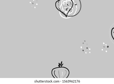 Light Gray vector background with cuisine gourmet. Colorful decorative design of snacks in doodle style. Doodle design for your business advert of cafes.